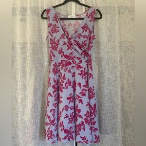 Kaileigh Purple and Pink Floral Midi Dress